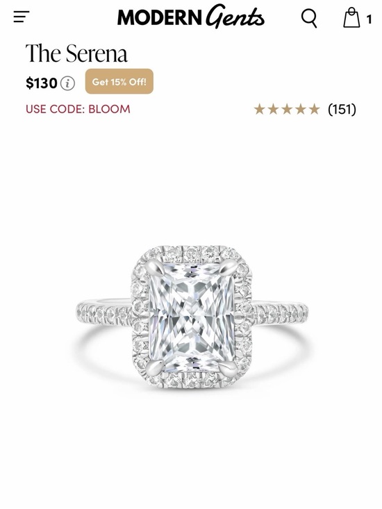 Modern Gents Jewelry - The Serena Halo Ring in Silver- size 9
